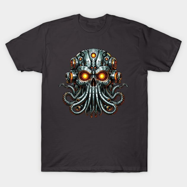 Biomech Cthulhu Overlord S01 D36 T-Shirt by Houerd